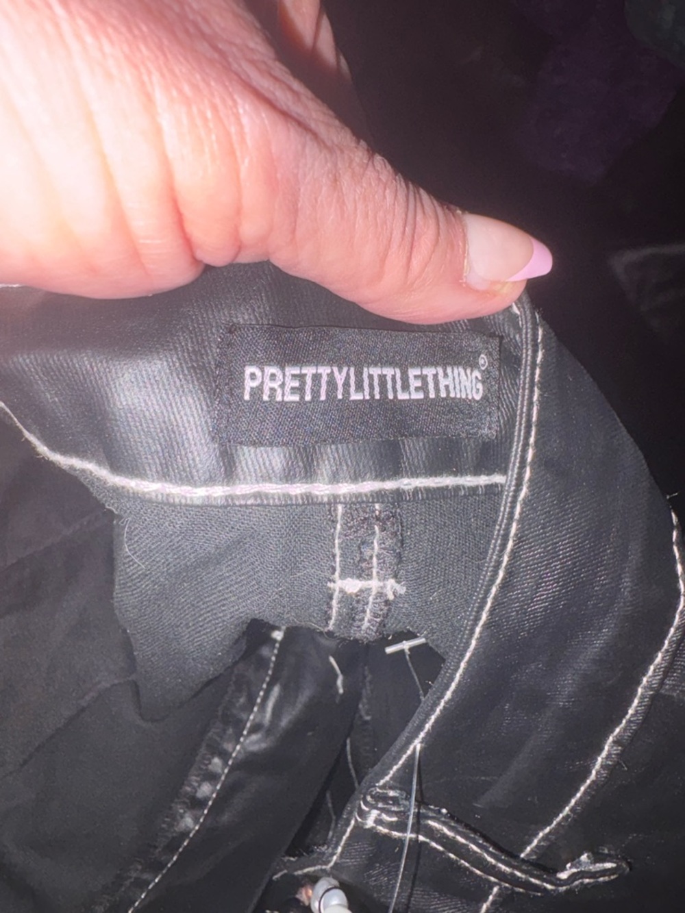 PrettyLittleThing Black Faux Leather Straight Leg Pants - Picture 2 of 5